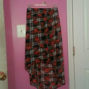 Floural/Plaid skirt